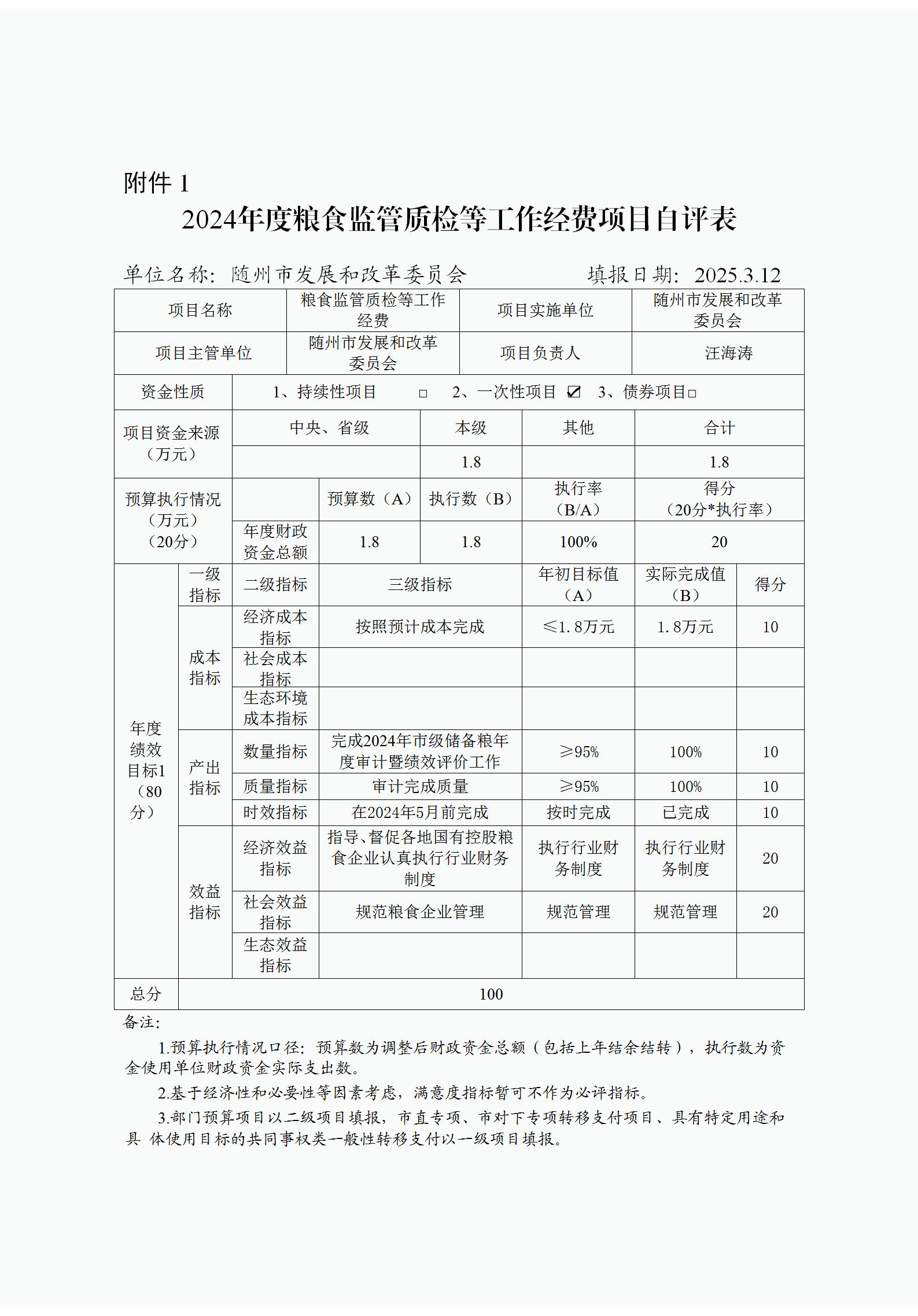 附件1:2024年度項目自評表(糧食監管質檢等工作經費)改_01.jpg